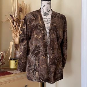 Chico’s Brown/Gold Cardigan Size 3 (14)